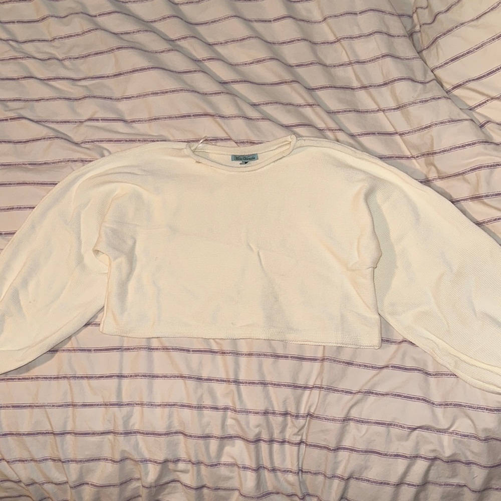 Crop white sweater! Size medium